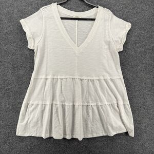 UMGEE Dress Womens S White V-Neck Babydoll Coquette Lightweight Boho Cottagecore